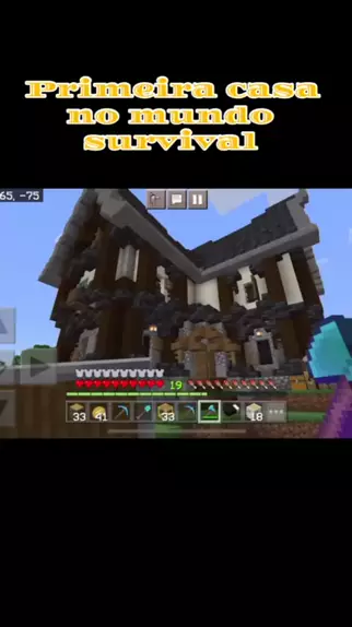 Casa na montanha para usar no começo do survival do Minecraft