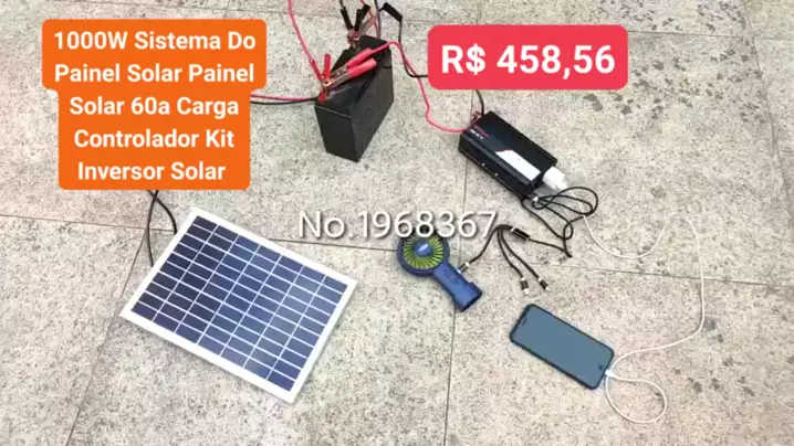 1000W Sistema Do Painel Solar Painel Solar 60a Carga Controlador Kit  Inversor Solar