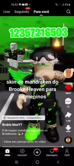 código Skin Mandrake Brooke Heaven #roblox #jogos