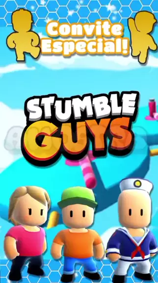 Convite de Aniversário Stumble Guys Infantil - Imagem Legal