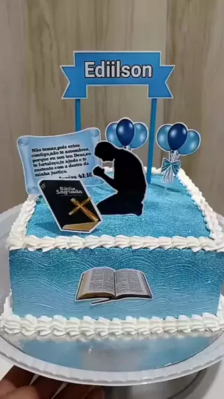 bolo de aniversário evangélico masculino