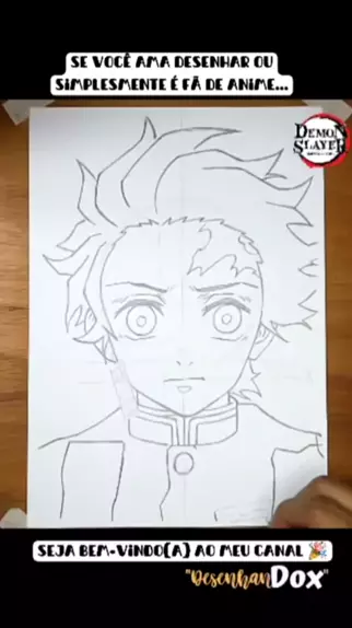 desenhando o tanjiro kamado do anime Demon slayer #drawing