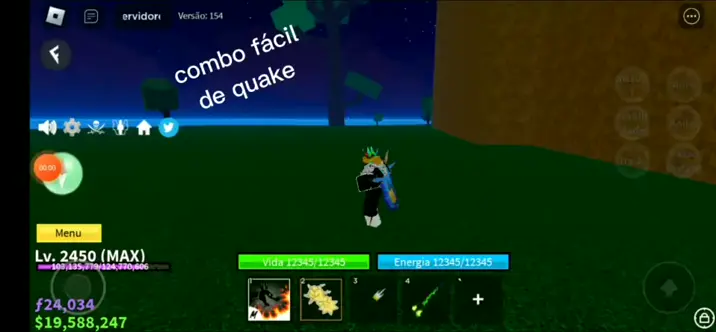 COMBO DE QUAKE MUITO FORTE PARA PVP BLOX FRUITS!!! 