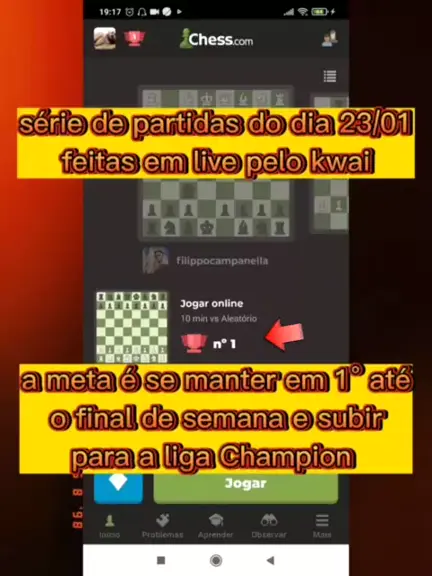 Bora jogar um Xadrez de Rua? Ao vivo no lichess.org 