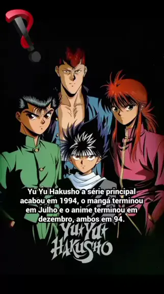 Melhor dos Animes - Se você ainda não assistiu #yuyuhakusho , vai logo  assistir.