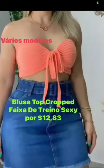 blusa cropped academia