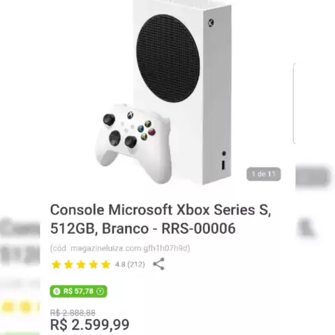 Console Microsoft Xbox Series S, 512GB, Branco - RRS-00006 - Console Xbox  Series S - Magazine Luiza