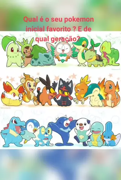 Qual seu pokémon favorito de cada tipo?