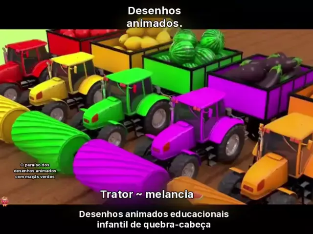 Desenho de Desenho do trator de desenhos animados. Transporte