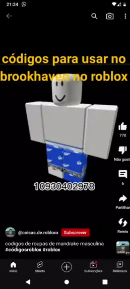 roupas com códigos de roblox para homens