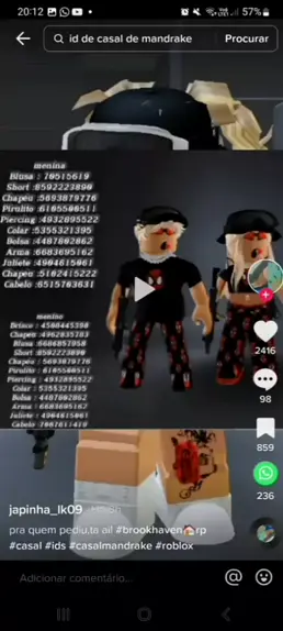 códigos de roupa blusa e lupa de mandrake versão brookhaven roblox