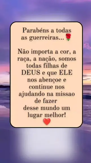 Parabéns a todas as guerreiras! Feliz dia das mulheres!