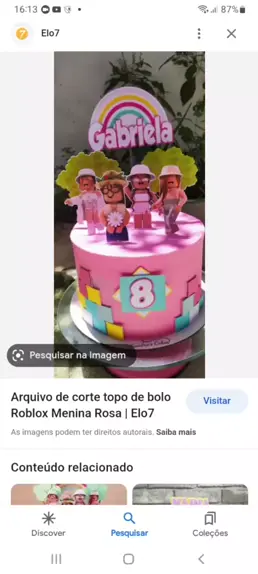 Topo para bolo Roblox menina.