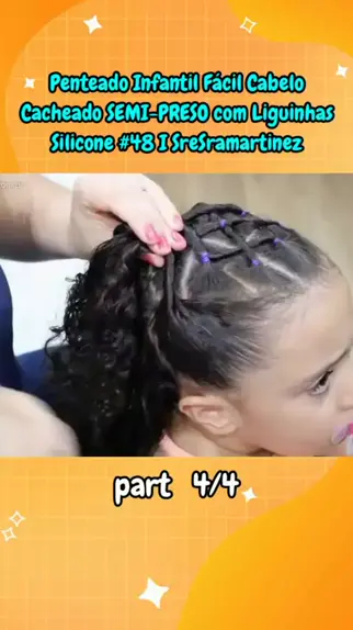 penteado de cabelo cacheado infantil simples