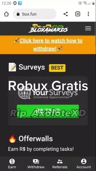 bloxawards.com - Bux.fun - Earn Robux by doing  - Bloxawards
