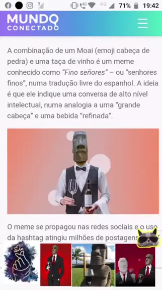 Meme: o que significa o emoji cabeça de pedra (Moai) e uma taça de