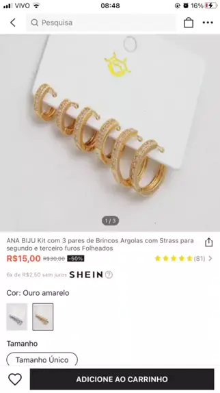 MINHA COMPRA DE ACESSÓRIOS FOLHEADOS DA SHEIN