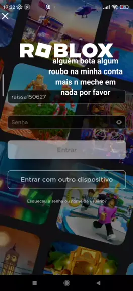 como entrar na conta do amigo no roblox