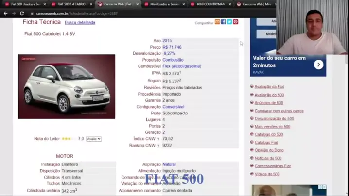 ficha técnica carros na web comparativo