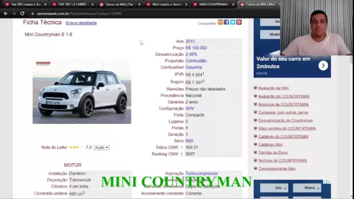 carros na web ranking