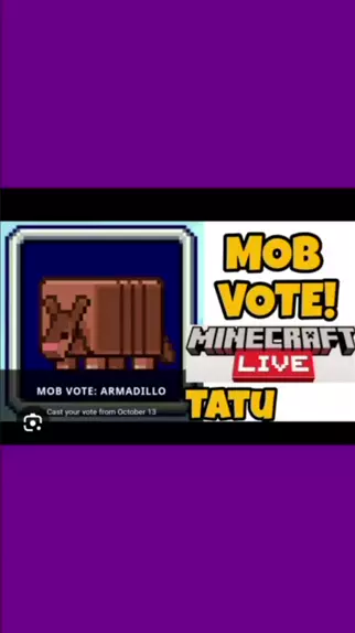 TATU foi o Mob vencedor da votação da Minecraft Live 2023 #mobvote # minecraft 