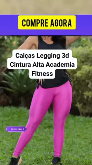 Calça Legging Esportiva Academia Yoga Levanta Bumbum Sem Costura Cintura  Alta