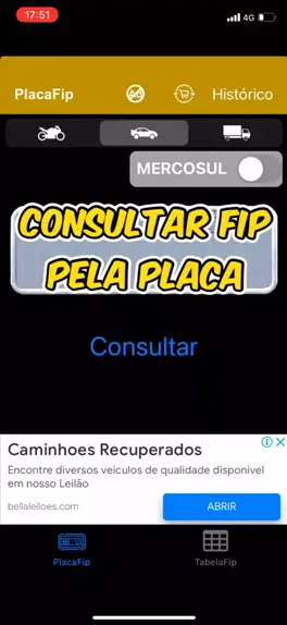 como ver tabela fipe pela placa