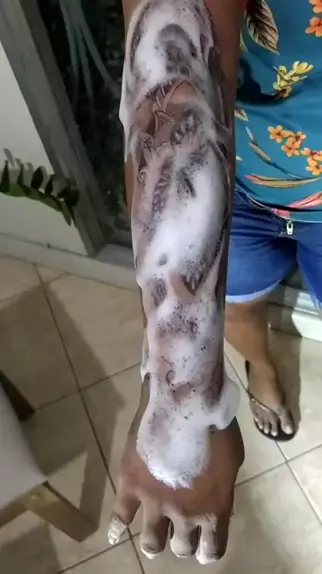 White guy getting tattoo in Thailand fro... | Stock Video | Pond5