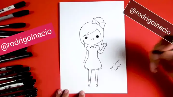 COMO DESENHAR UMA BONECA KAWAII TUMBLR FOFA - DESENHANDO UMA BONEQUINHA  FOFA 