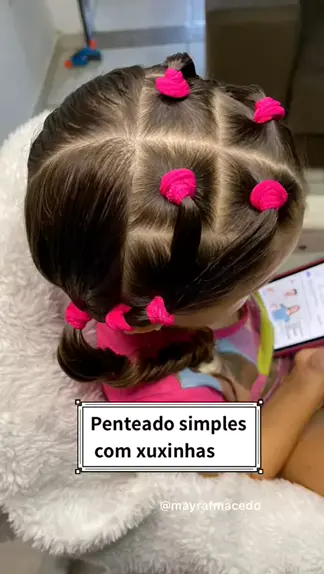 Pra quem não gosta de usar liguinha. Penteado com xuxinhas #penteado #