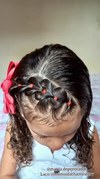penteado infantil laço