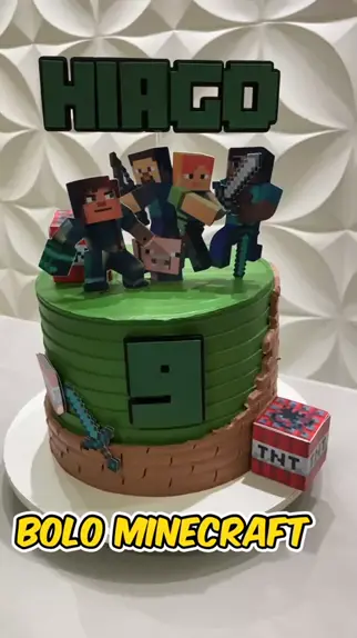 CONFEITANDO BOLO MINECRAFT 