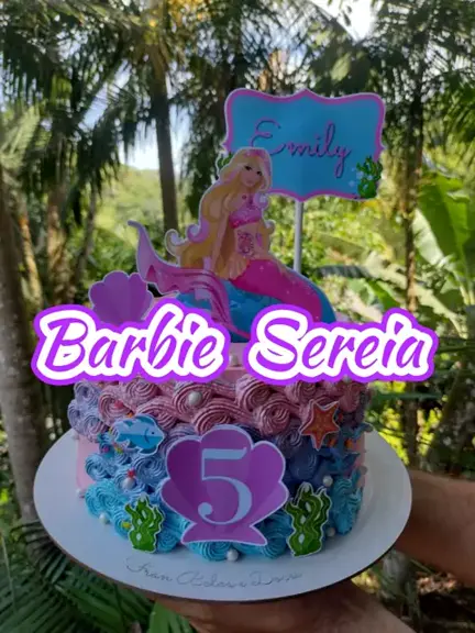Bolo Barbie Sereia