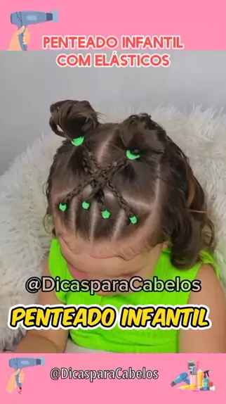 Penteado com elástico fácil 🤩 #penteadoinfantil #penteadofacil