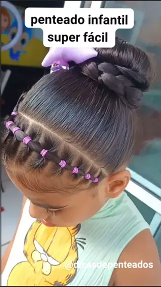 Penteado fácil pra ir a escola 😍#penteadoinfantil #penteadofacil