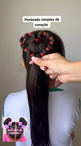 ❤Penteado Barbie Trancinha Coração 