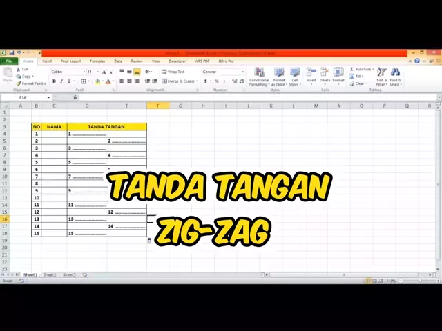 CARA MEMBUAT KOLOM TANDA TANGAN ZIG-ZAG MENGGUNAKAN MICROSOFT EXCEL ...