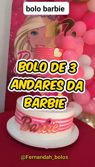 bolo Barbie #bolo rosa #bolo três andares