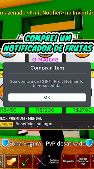 Como Conseguir Notificador de Frutas Gratis no Blox Fruits! ROBLOX