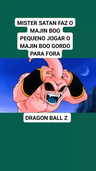 Majin Boo Magro transforma o Majin Boo Gordo em uma barra de chocolate