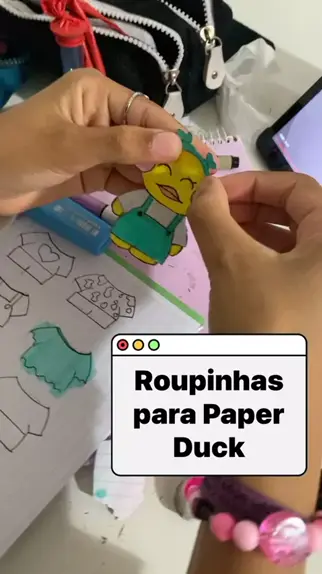 Acessriosv5wqr5a7wsc paper duck roupa imprimir