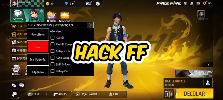 COMO BAIXAR E INSTALAR HACK NO FREE FIRE 2023 DE CAPA E DIAMANTES PELO  GOOGLE (LINK DIRETO) MOD MENU 