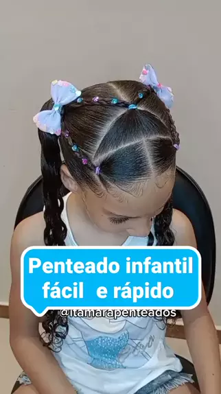 Penteado fofo e fácil 😍❤️ #penteado #penteadoinfantil