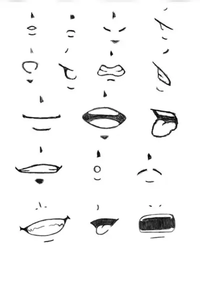 Como desenhar boca de anime sorrindo - Como desenhar