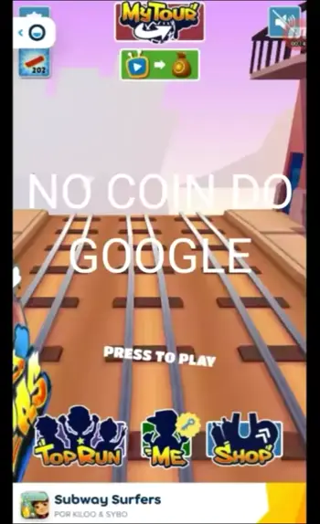 TESTANDO BURLAS NA PRIMEIRA VERSÃO DO SUBWAY SURFERS 