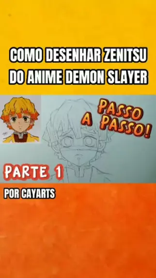 Como desenhar o ZENITSU de Demon Slayer (Kimetsu no Yaiba) passo a passo,  fácil e rápido 