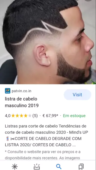 corte de cabelo com degradê e listra