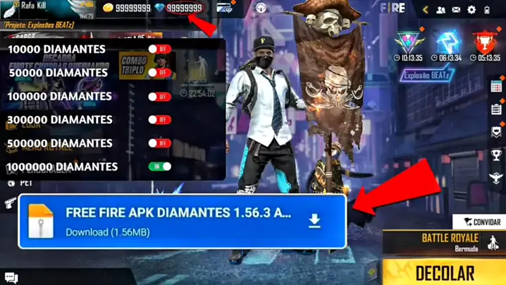 Atualizado *APK🤩 MOD* menu 900mil diamantes infinitos no free