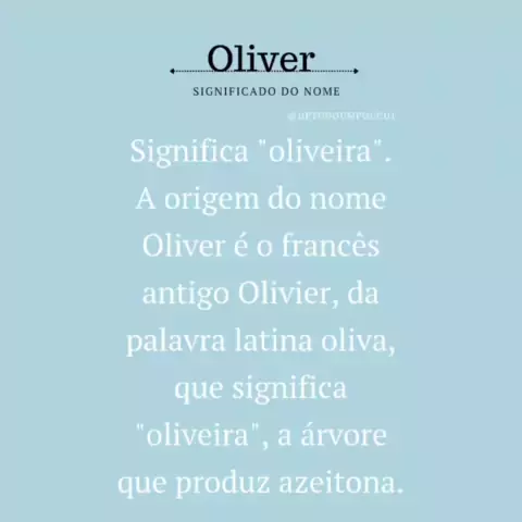 nome oliver é bonito