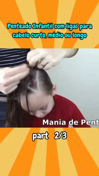 Penteado Infantil com ligas para cabelo curto, médio ou longo